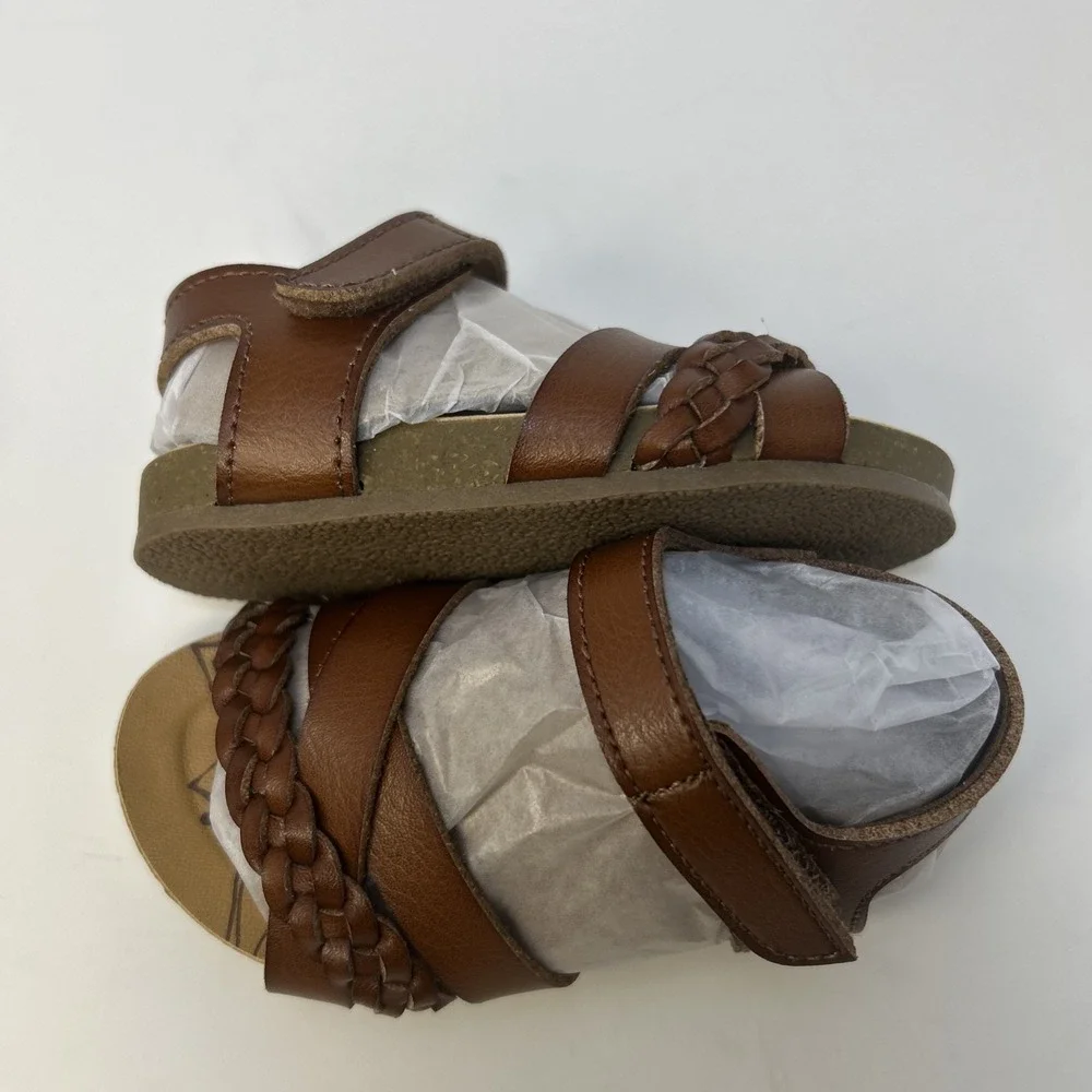 NEW Blowfish Malibu Toddler‎ Girls Gaia Sandals Size 5 Scotch Brown Braided NIB